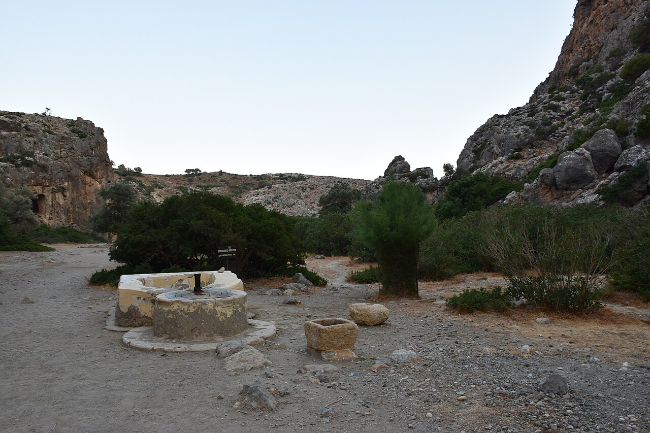 Limestone cliffs of Agiofarago Gorge in Crete